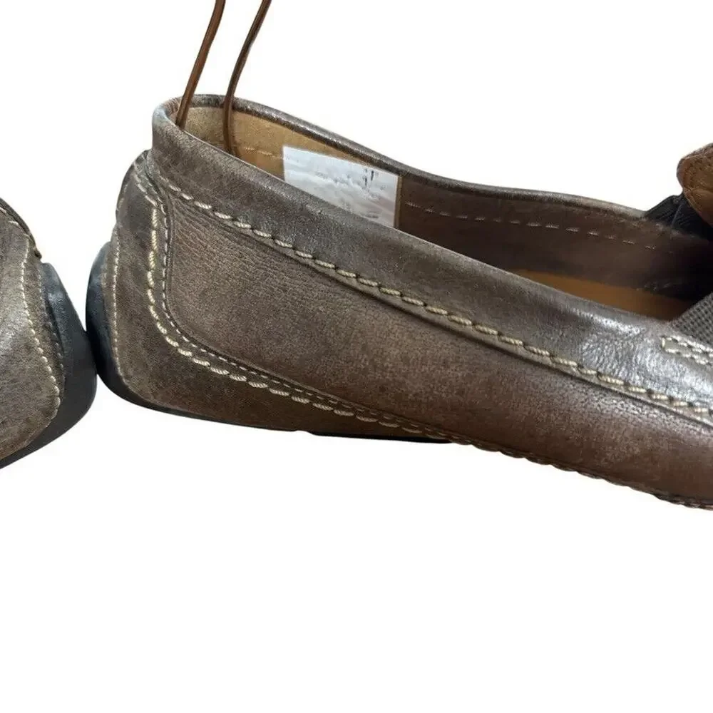Clarks Mens Ashmont Race Driving Loafers Brown Leather Slip On Shoes sz 13 M